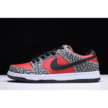 Supreme x Nike Dunk Low Premium SB Fire Red Cement Grey-Black 313170-600 Shoes